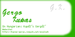gergo kupas business card